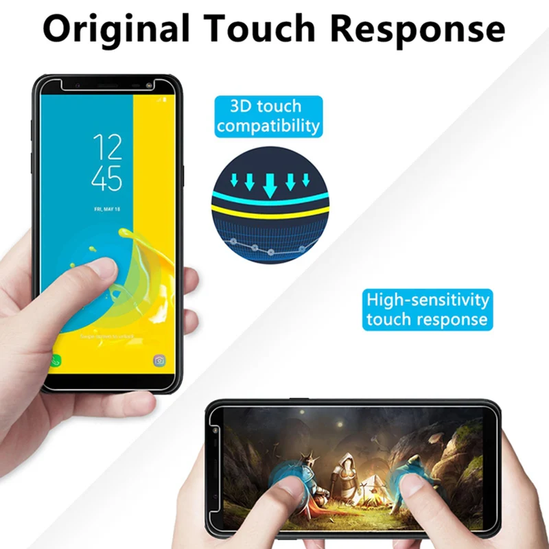 Закаленное стекло 2 шт. для Samsung A7 2018 A750 A6 A8 Plus пленка телефона ударопрочная