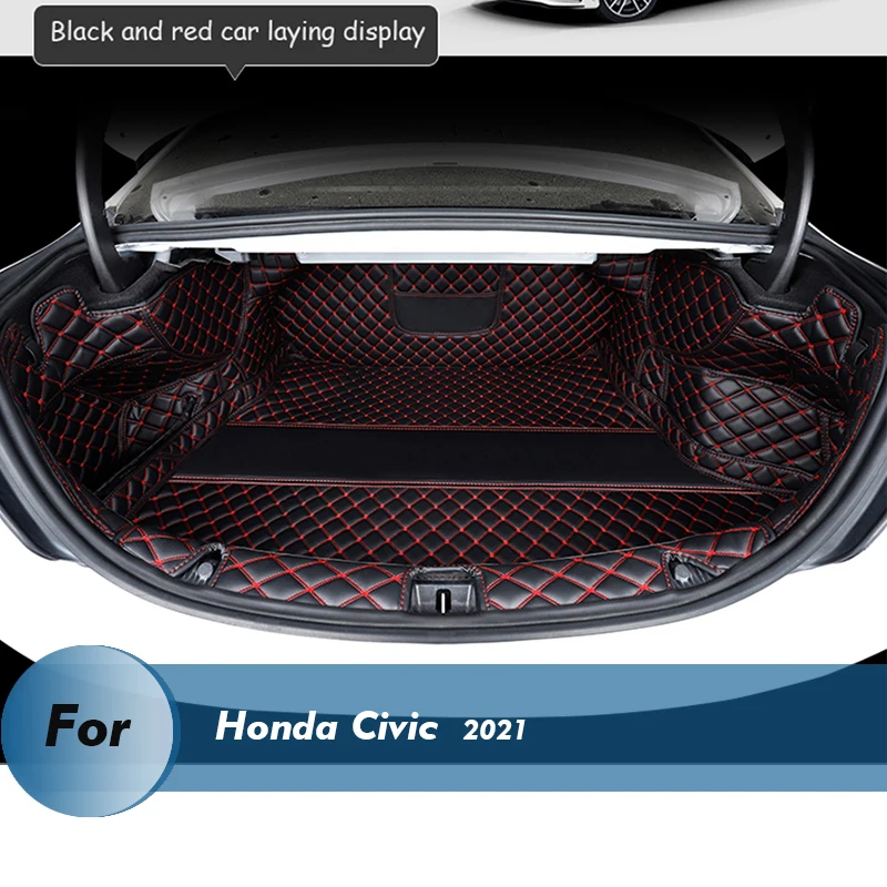 

Leather Car Trunk Mat For Honda Civic 2021 Cargo Liner Accessories Interior Boot