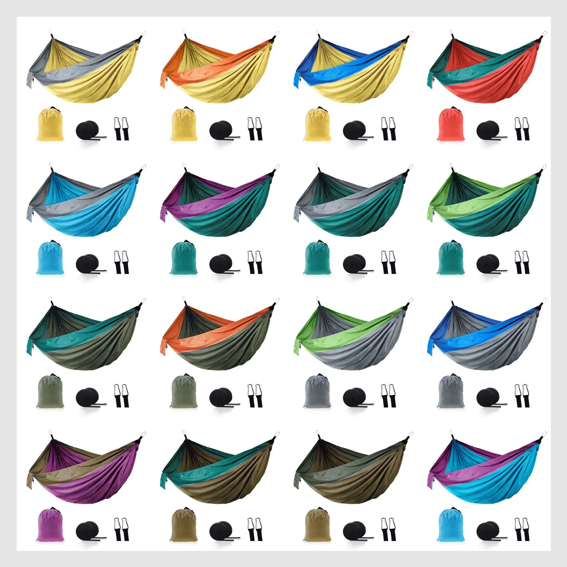 

Outdoor Portable Double Nylon Hammock 210T Materail Widens Indoor Swing Leisure Camping Travel Hamak Load 600kg 270 x 140cm