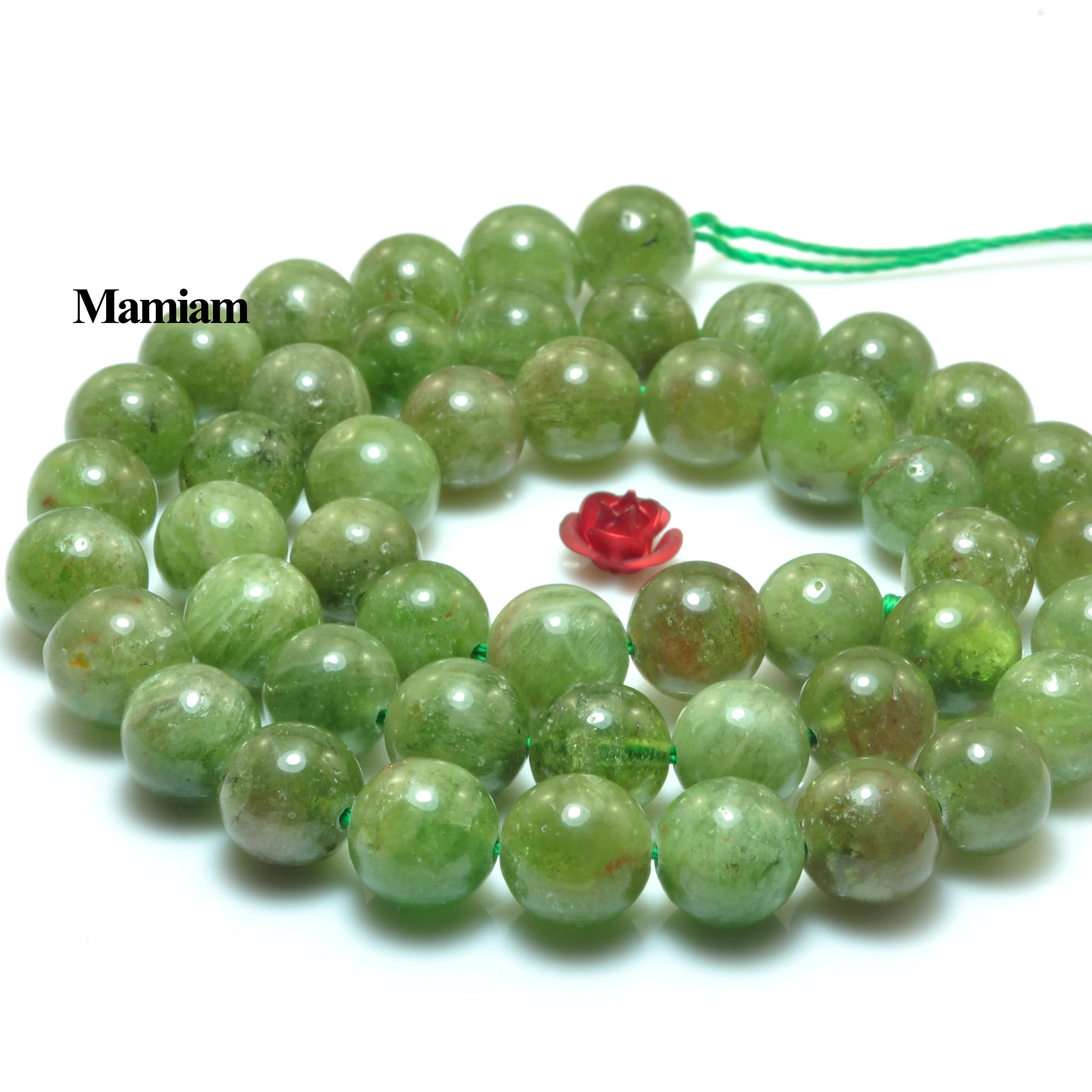 

Mamiam Natural Green Apatite Stone 8mm Smooth Loose Round Charm Beads Diy Bracelet Necklace Jewelry Making or Gift Design