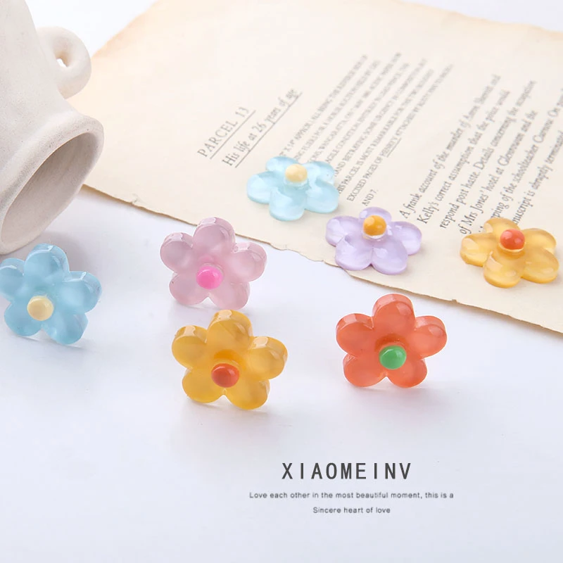 10 шт. корейские стильные милые серьги в виде цветка для женщин женские модные