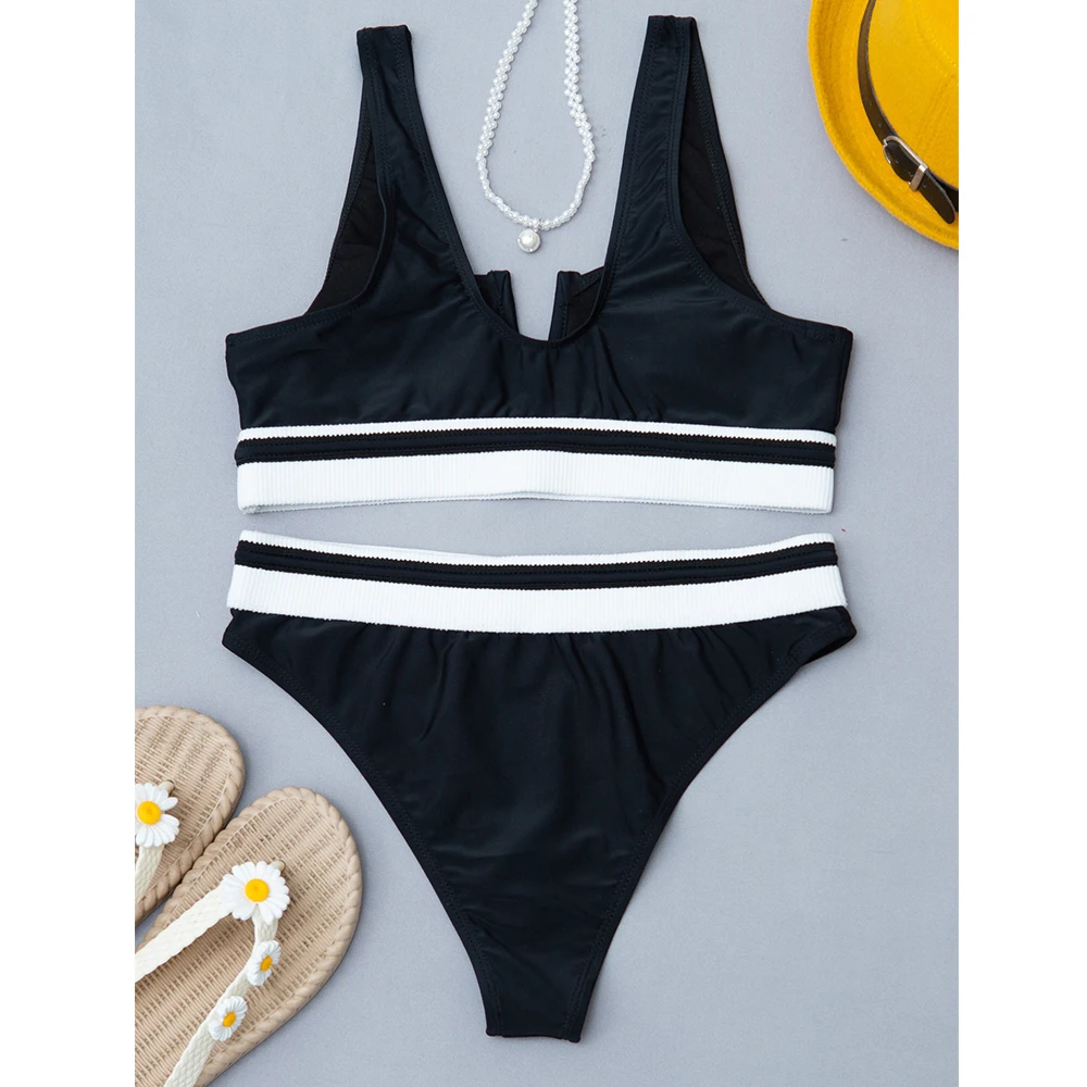

High Waist Bikini 2021 New Sexy Swimwear Women Bandeau Swimsuit Push Up Bathing Suits Summer Beach Wear Swimming Suit Bikini Set