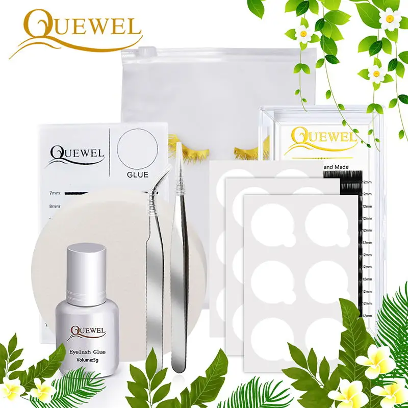 Учебный искусственный Пинцет Quewel для наращивания искусственных ресниц клеевой