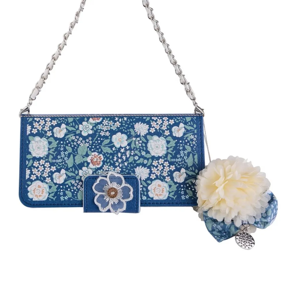

case for huawei mate 20 30 P40 P30 P20 pro nova 6 cover wallet leather flower pendant chain strap flip holder An-knock phone bag