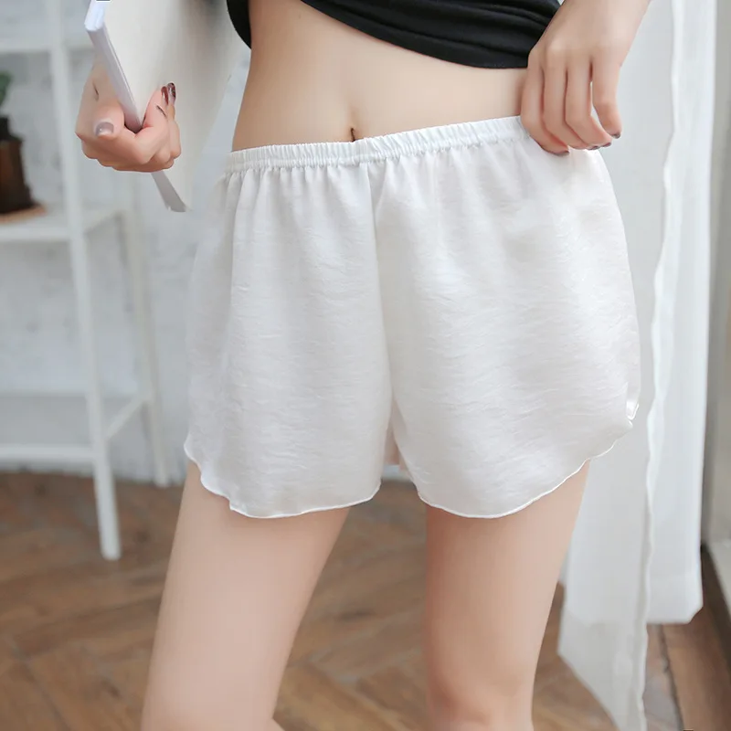 

Summer Silk Women Safety Pants No Curling Thin Loose Boxer Femme Safety Pants Anti Chafing Women Shorts Under Skirt Bottom Pants
