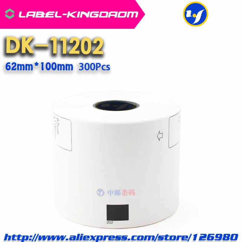 10 рулонов совместимых DK-11202 этикеткой 62 мм * 100 300 шт. совместимы с принтером Brother Label
