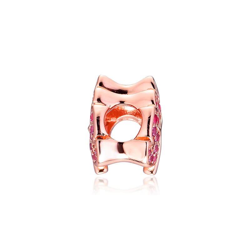 QANDOCCI 925 Sterling Silver Beads Fit Pandora Bracelets Rose Sparkling Pave Leaf Charms for Women DIY Jewelry kralen pulsera | Украшения и