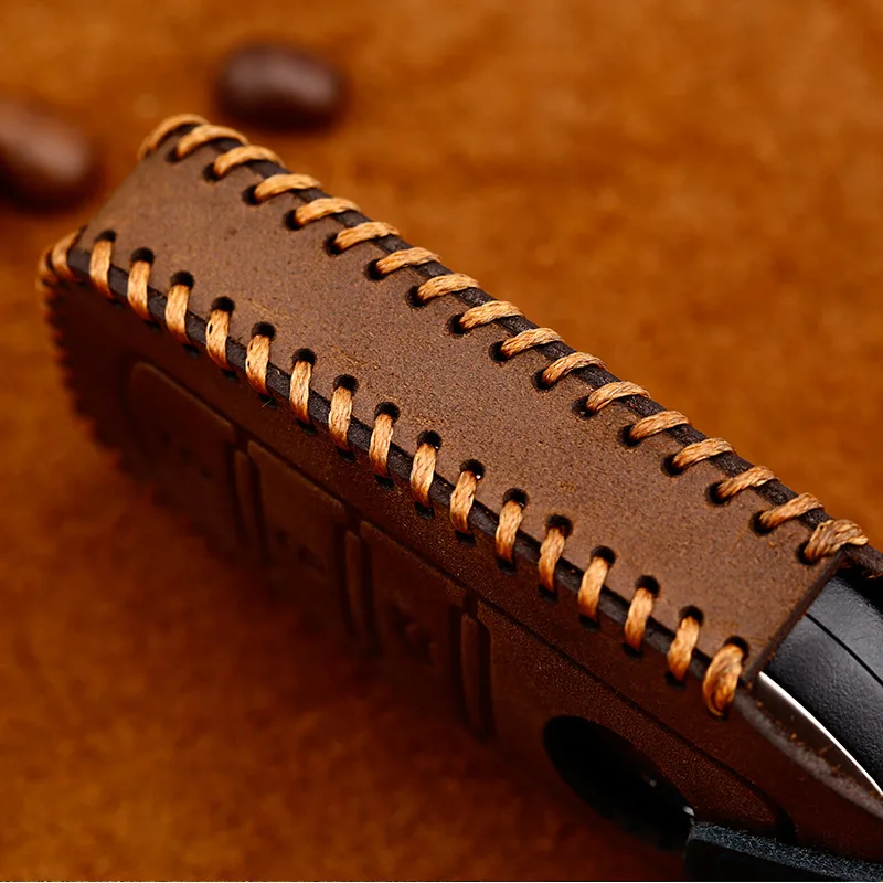 Чехол для автомобильного ключа ручной работы из натуральной кожи чехол Ford Focus Fiesta