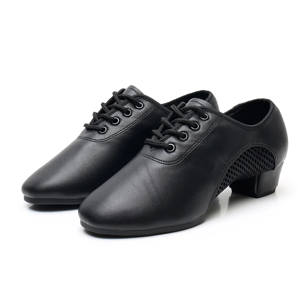 DKZSYIM Men Latin Dance Shoes Soft Soles Ballroom Modern Dance Shoes Heels 3.5CM Dance Shoes For Boys Heels 5CM Rubber Soles