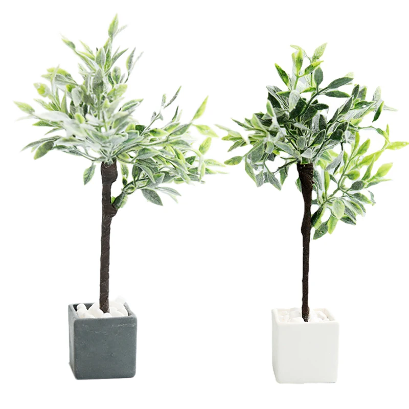 

Dollhouse Mini Plant Miniature Potted Plants Bonsai Decoration Suitable 1:6 1:8 1:12 Dollhouse Accessories