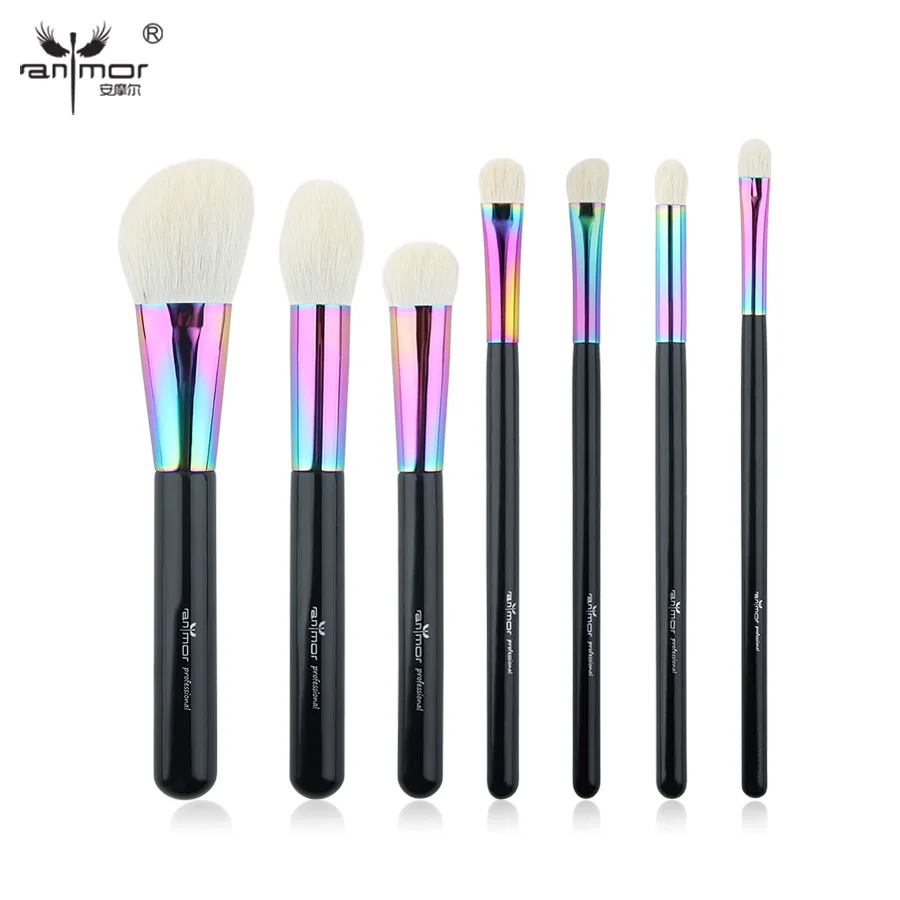 Набор кистей для макияжа Anmor из козьей шерсти 7 шт. профессиональный набор пудры