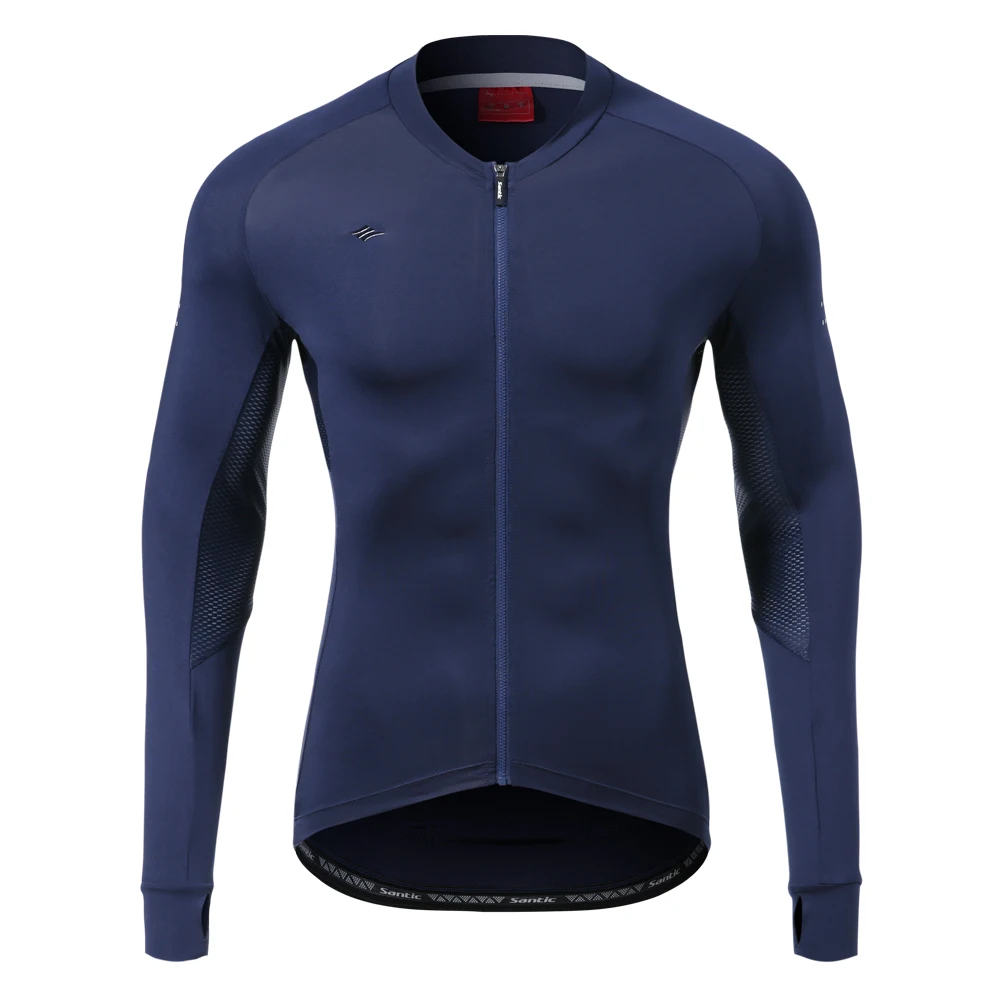 Santic Мужская велосипедная майка с длинным рукавом удобная Солнцезащитная дорожка