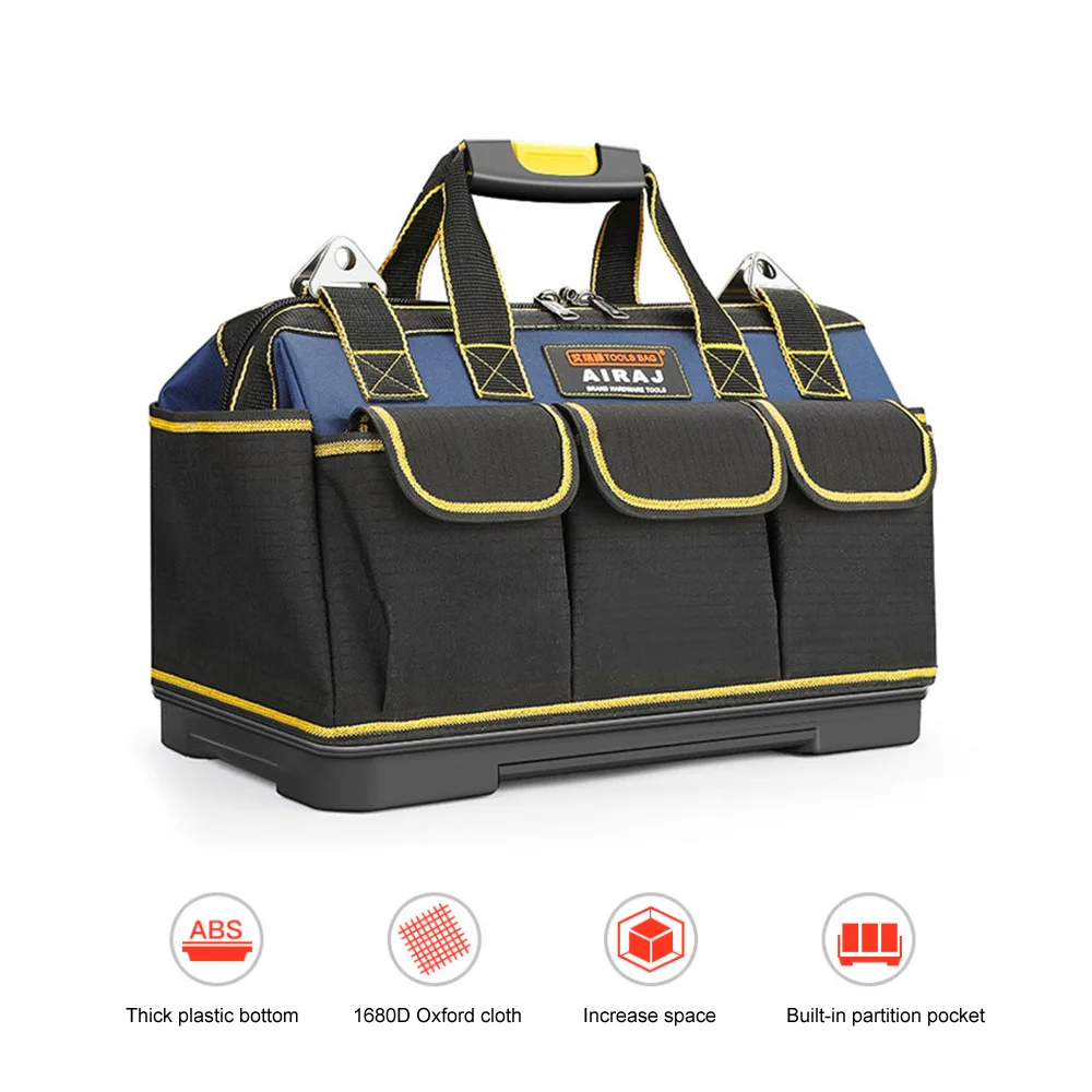 

Tool Bag Large Capacity Wear Resistant Waterproof Thicken 1680D Oxford Cloth Electrician Bag Storage Toolkit Fast Shipping