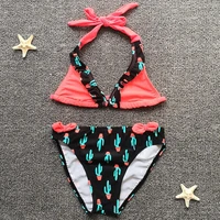 1 8 years baby girl swimsuit kids infant girl bikini set plant print two piece childrens swimwear toddler girls bathing suit