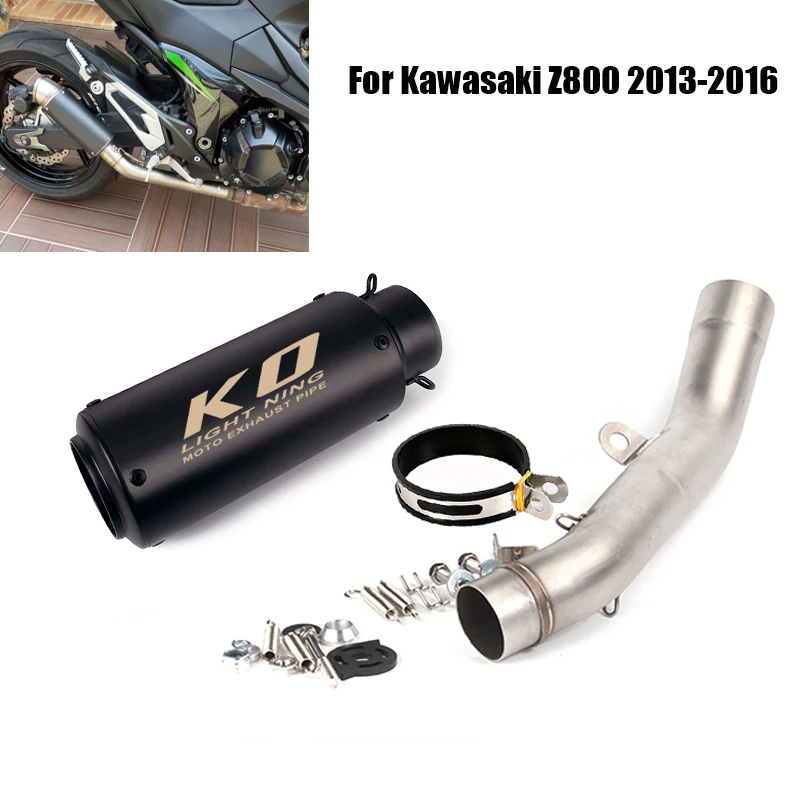 Exhaust System For Kawasaki Z800 2013-2016 Escape Middle Link Pipe Modified Connect Exhaust Muffler End Tip Motorcycle Slip On enlarge