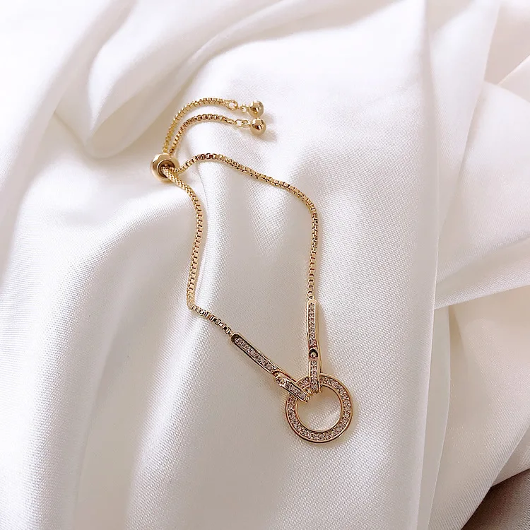 

Micro Diamond Ring Adjustable Snake Bone Bracelet Female Cubic Zirconia Pendant Ins Cold Wind Bracelet