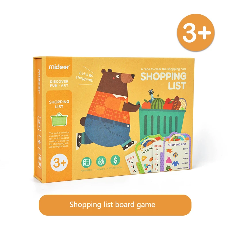 MiDeer-juguetes educativos para beb&eacute;s, juego de mesa con lista de compras, simulaci&oacute;n de supermercado, operaci&oacute;n de memoria, 3Y +, juego cognitivo de dinero para ni&ntilde;os-5