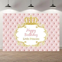 pink headboard gold crown happy birthday princess girls baby shower custom photography studio background backdrop