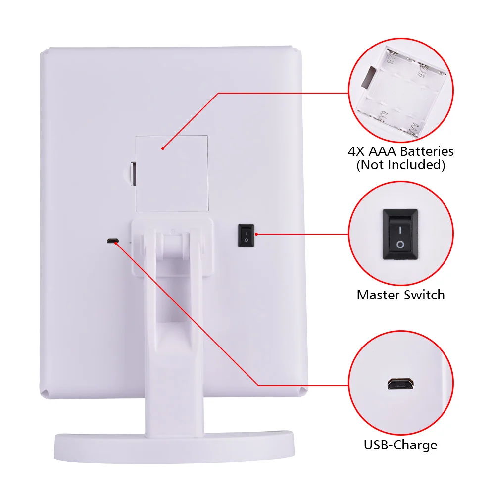 22 светильник светодиодный макияж сенсорный экран зеркало 1X/2X/3X/10X увеличительное