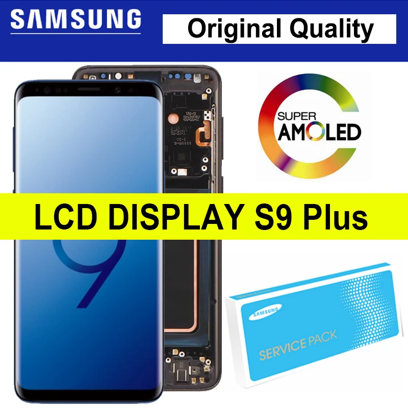 6 2 ''новый оригинальный Super Amoled дисплей с рамкой для SAMSUNG Galaxy S9 плюс G965 G965F + ЖК