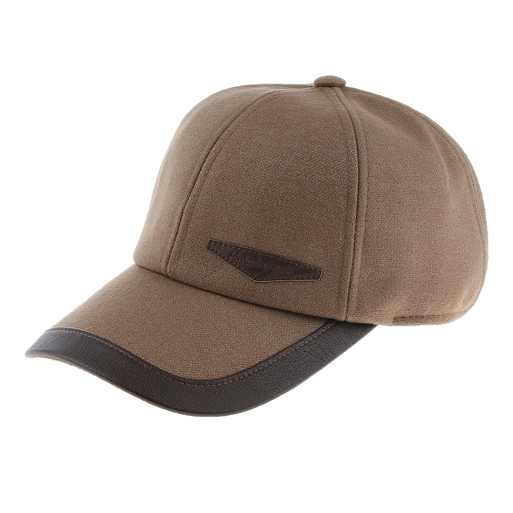 Модная винтажная Мужская зимняя Осенняя теплая шерстяная кепка бейсболка со