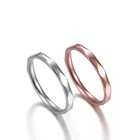 Простое однотонное женское кольцо 2 мм с соединительным хвостом из нержавеющей стали, глянцевое женское кольцо серебряного цвета, кольцо из розового золота, подарок на день рождения