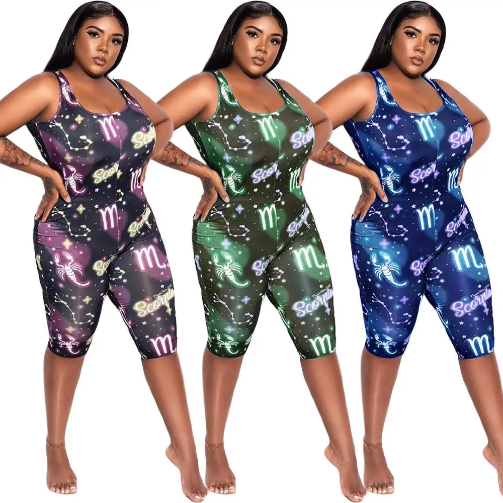 

Wholesale summer boho playsuits 2020 new product colorful print sexy jumpsuit and romper shorts workout tracksuit casual outfits