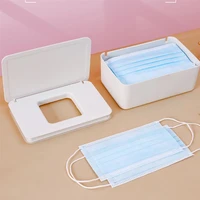 paper mask storage box with lid wet tissue seal case rectangle plastic dust proof dispenser holder household