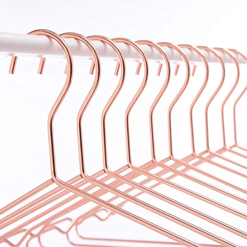 

10 Pcs Clothes Coat Shirt Organizer Space Saving Wardrobe Clothing Storage Rack Heavy Duty Metal Hangers With Notches