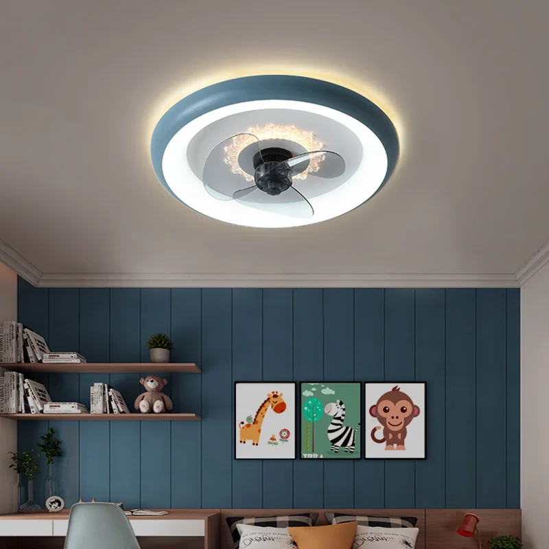 Потолочный вентилятор в скандинавском стиле, простая креативная лампа-невидимка для гостиной, спальни, столовой, детской комнаты