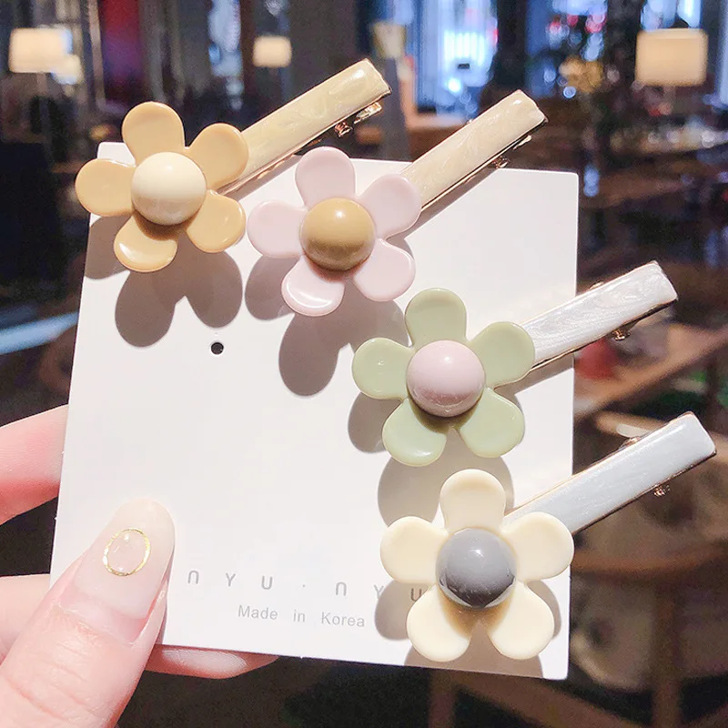 Корея Мода цветок заколки для волос девушка шпилька женская заколка милые