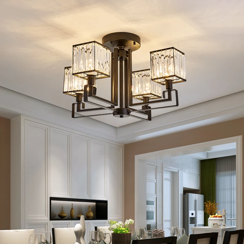 Модные новые черные светодиодные люстры высокое качество железная Потолочная