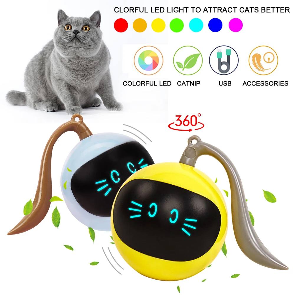 

Pet Supplies Rolling Colorful Led Funny Magic Ball USB Charging Electric Intelligence Cat Toy