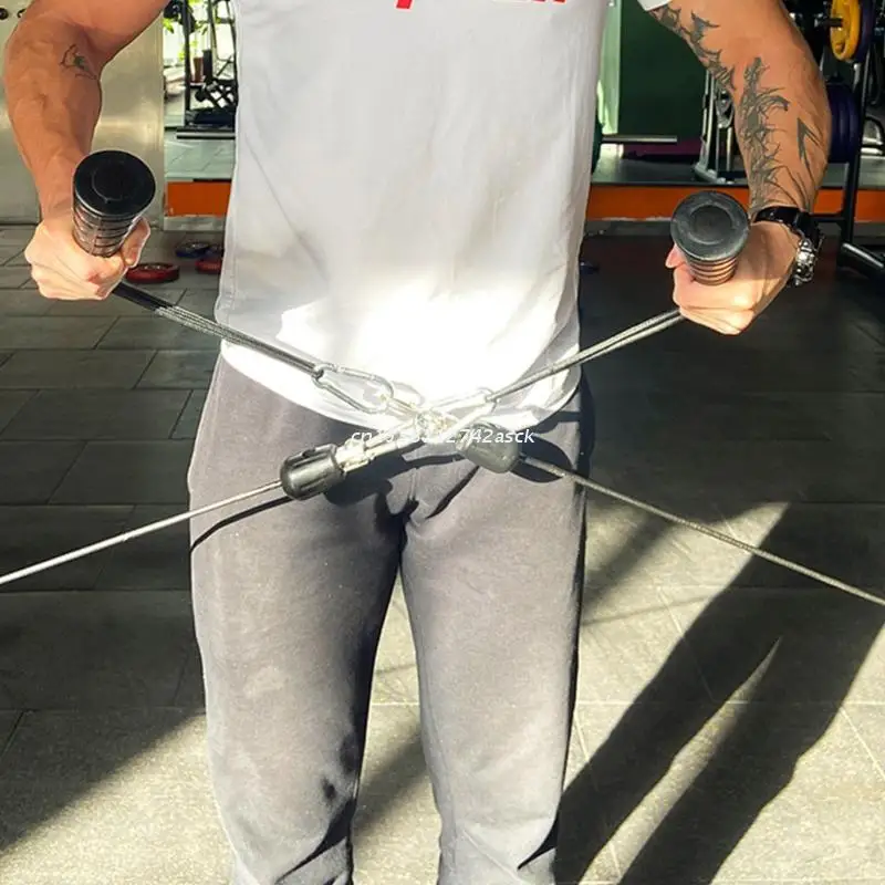 

1 Pair Biceps Triceps Drawstring Single Grip Rope Pull Down Cable Attachment Muscle Fitness Training Equipment Dropship