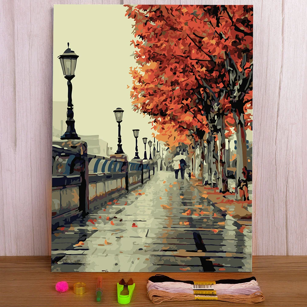 

Landscape Pre-Printed 11CT Cross Stitch Full Kit Embroidery DMC Threads Handmade Handicraft Needlework Painting Floss