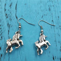 unicorn charm creative earringsvintage fashion jewelry women christmas birthday gifts accessories pendants zinc alloy