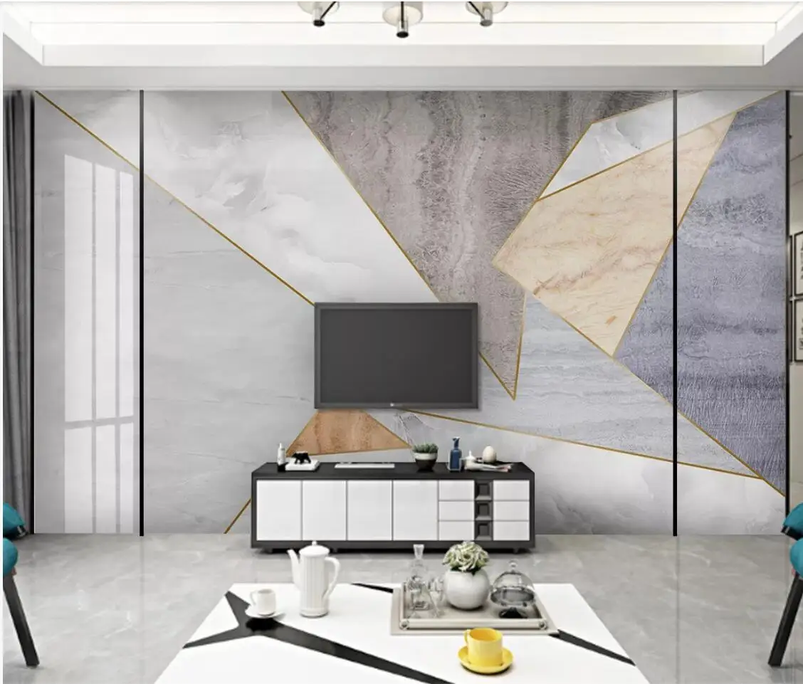 Абстрактные геометрические мраморные обои настенная роспись 3d Роспись новинка