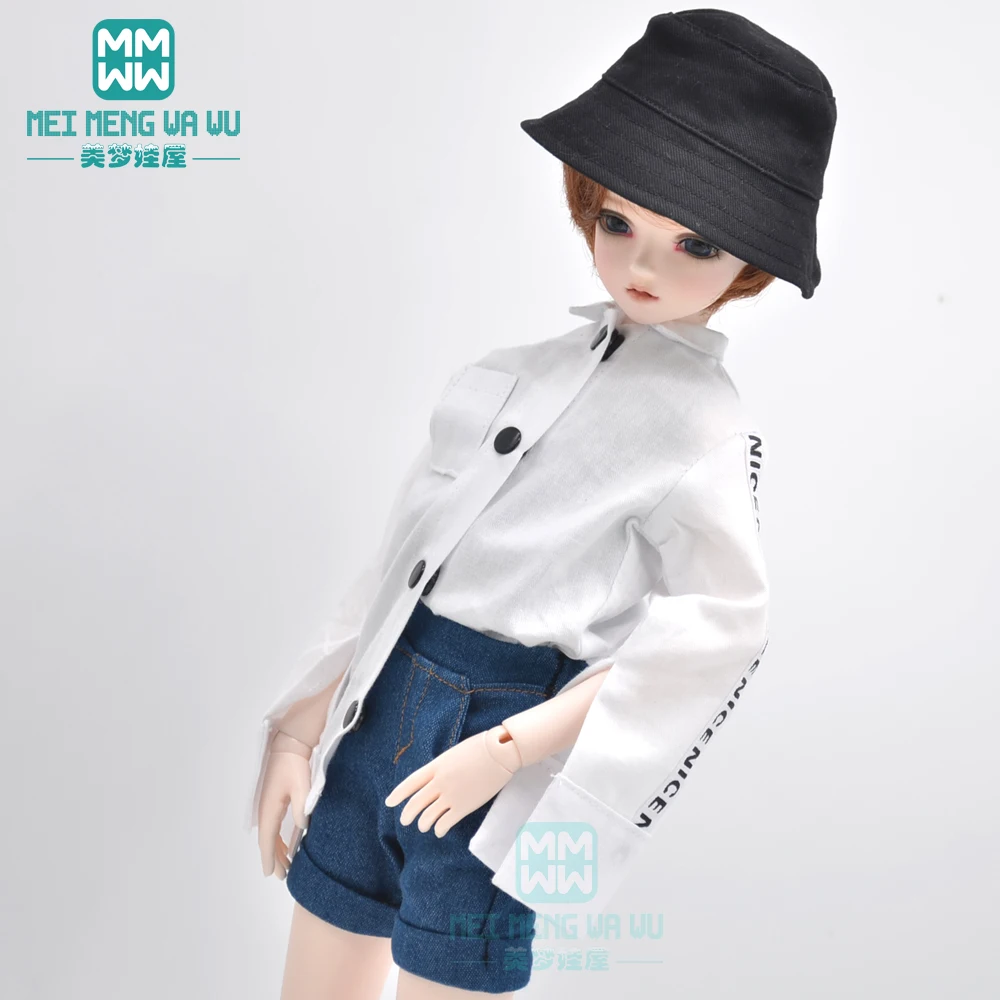 

BJD doll clothes fits 43cm 1/4 MSD MK MYOU fashion Shirt jacket, denim shorts, hat