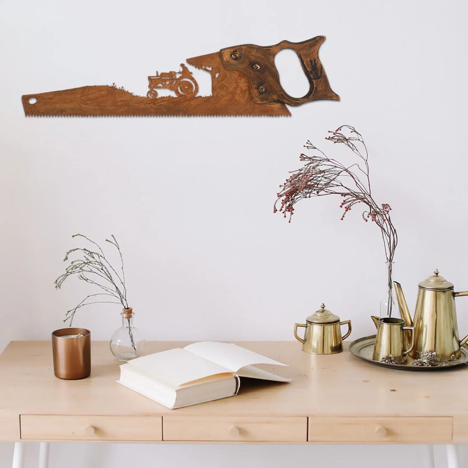 

Уникальный подарок на день отца, металлическая пила, украшение для стен, кукла, детские игрушки, фигурка, украшение для сада