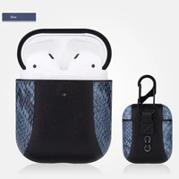 For Airpods Case 12 Snake Grain Leather Earbuds Case Shell Bluetooth Earphone Protective Cover