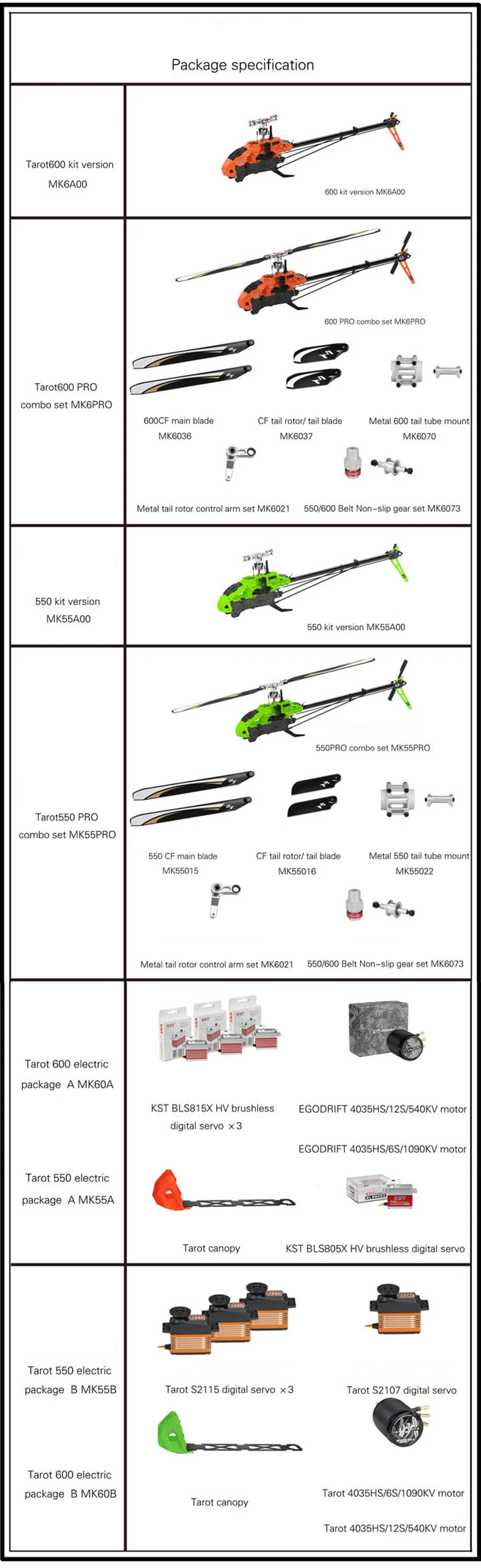 Tarot-RC 550/550PRO RC вертолет MK55A00/MK55PRO комплект версия пульт дистанционного управления Самолет 1048 мм Длина модели дрона
