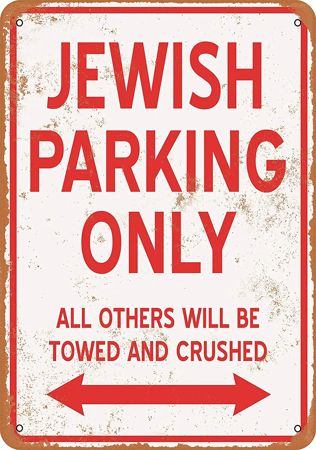 

WallColor 8*12 Metal Sign Jewish Parking ONLY Vintage Look