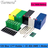 turmera 12v 7ah to 23ah battery storage box 3s 40a bms 3x7 18650 holder with welding nickel for motorcycle replace lead acid use
