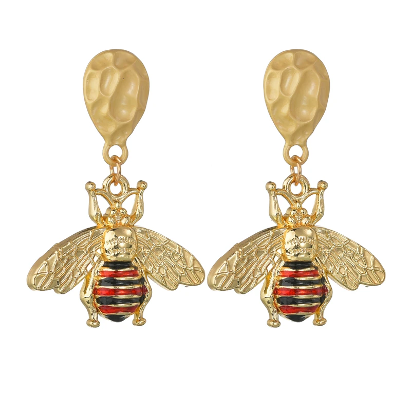 Новинка простые серьги с искусственным жемчугом в виде пчелы золотые серебряные