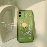 iphone case ins wind flowers for iphone12 apple 11promax case xs drop proof green phone case xr instargam 66sp 78plus