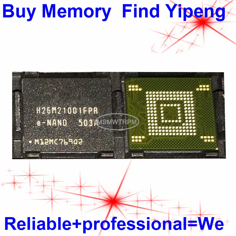 H26M21001FPR BGA153Ball EMMC 2GB память мобильного телефона новые оригинальные и б/у спаянные шарики протестированы ОК