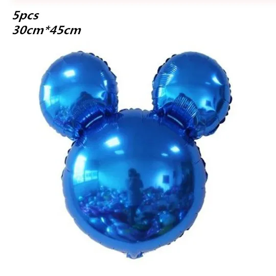 5pcs Deep Blue 5 шт. мини голова Микки Алюминиевая Фольга Воздушный шар с Минни-Маус игрушки 30x45 см мультфильм воздушный шар Дети День рождения украшения - Цвет: 5pcs Deep Blue