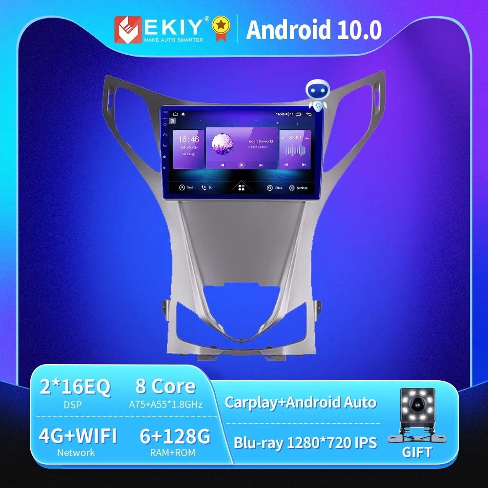 

EKIY T900A Android 10 Car Radio For Hyundai Azera 2 II 2011- 2014 Autoradio Blu-ray 1280*720 Multimedia Player Navi GPS No 2 Din