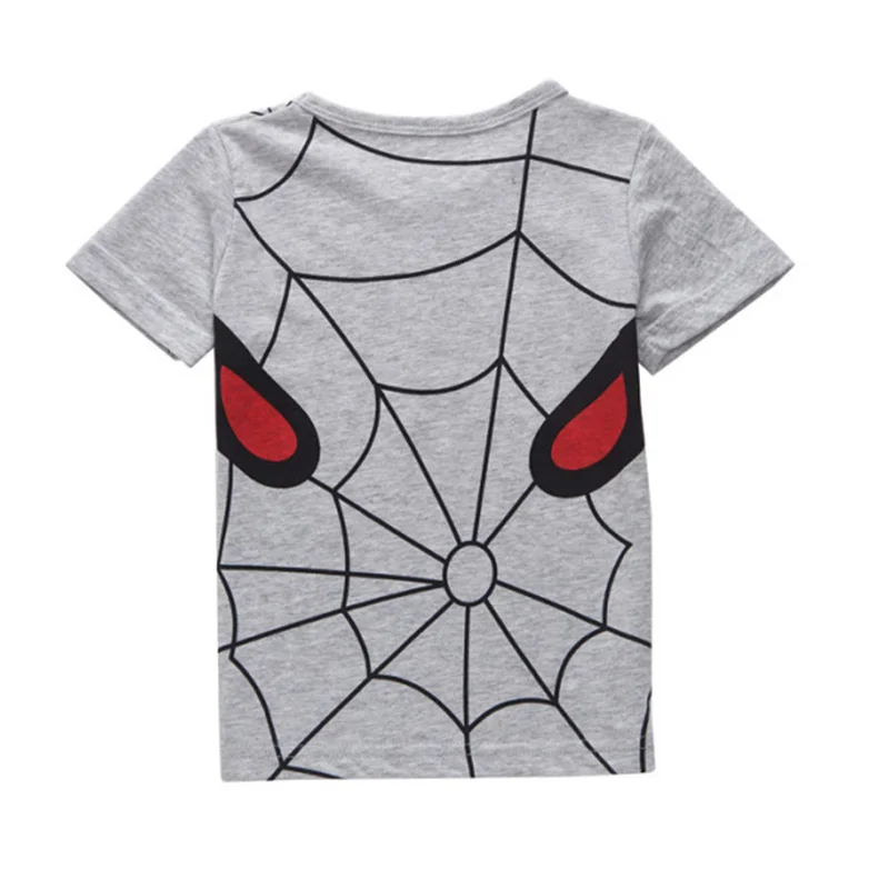Летняя футболка с человеком-пауком для мальчиков хлопковые топы короткими