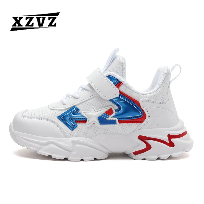 

XZVZ Kids Sneakers PU Leather Children's Shoes MD Non-slip Boys Girls Sneakers Lightweight Comfortable Sturdy Kids Footwear